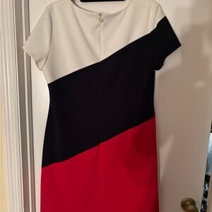 Color Block Dress - Red, Black, and White